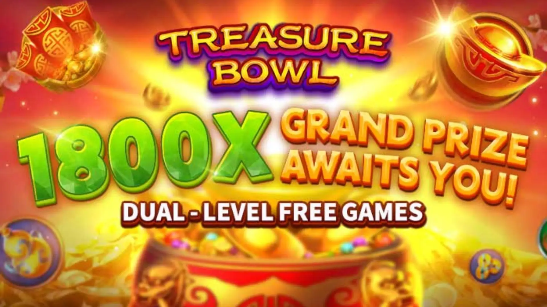 Multiplicadores Treasure Bowl gameooo - 7777x Máximo com Tigela Dourada
